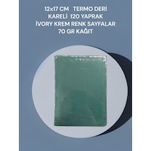 12x17 Cm Termo Deri Kareli 120 Yaprak İvory Krem Renk Sayfalar 70 Gr Kağıt Haki