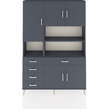Arges Dolap 9 Raflı 5 Çekmeceli 5 Kapaklı 132x30x195 Antrasit-antrasit/antrasit Antrasıt/antrasıt