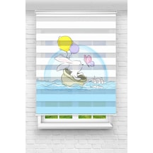 Perdecizade Enxboy Denizde Tavşan Dijital Baskılı Zebra Perde-cocuk Odası-stor Perde Renkli