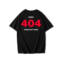 Brz Collection Unisex Oversize Error 404 Human Not Found T-shirt-siyah Siyah