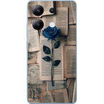 Redmi Note 13 4g Uyumlu Mor Gül Baskılı Silikon Kılıf Renkli