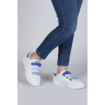 Jump 30110 Cırtlı Üniseks Çocuk Sneaker Günlük Spor Ayakkabı Beyaz Saks Mavi Beyaz Saks Mavi