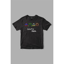 South Park "hats" Baskılı Tişört Siyah