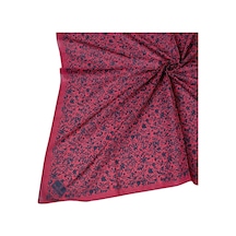 Mim Eşarp Mim Prime Pamuk Çiçek Desenli Eşarp 90x90 Cm Vişne Çürüğü - Lacivert