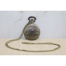 Kişiye Özel Ayasofya Kabartmalı Antik Bronz Cep Saati