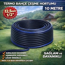 Termo Kauçuklu Bahçe Hortumu 10 Metre Dayanıklı 3 Katlı Sağlam Su Sulama Yıkama Hortum 12.5 Mm 1/2"
