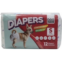 Dog Choice Diapers Köpek Bağlama Bezi S Boy 12 Li Paket Erkek Köpek İçin Hijyen Bezi