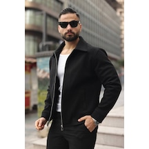 Baselco Erkek Modern Fit Kaşe Ceket - Minimal.maskülen.iddialı Siyah Kaşe