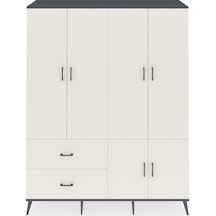 Hyperion Gardrop 5 Raflı 2 Çekmeceli 2 Askılı 176x44x221 Antrasit-aytaşı Aytaşı