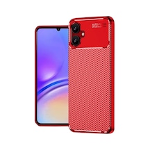 Newface Samsung Galaxy A06 Kılıf Auto Focus Karbon Kapak - Kırmızı
