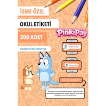 İsim Yazılabilir Bluey Temalı Kişiye Özel Okul Etiketi Kalem & Defter İçin 200 Adet Çoklu İsim Yazılabilir Bluey Temalı Kişiye Özel Okul Etiketi Kalem & Defter İçin 200 Adet Çoklu