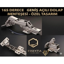 165 Derece Hidrolik Frenli Menteşe Paslanmaz Pistonlu Dolap Kapak Menteşesi Yavaş Kapanır Krom