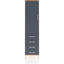 Arges Dolap Tek Raflı 4 Çekmeceli Tek Askılı 44x30x182 Çam-an... Çam