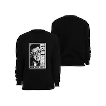 Alice In Chains Baskılı Unisex Bisiklet Yaka Sweatshirt Siyah