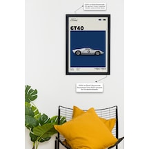 Ford Gt40 1964-1969 Model V1 Car Serie Özel Tasarım Siyah Çerçeveli Tablo Poster