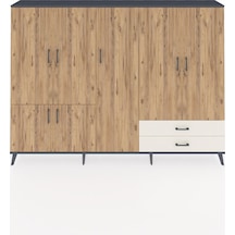 Arges Dolap 12 Raflı 2 Çekmeceli 7 Kapaklı 220x30x163 Antrasit-ça Antrasit-çam/aytaşı