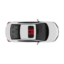 Honda Civic İçin Uyumlu H Logolu Sanroof Sticker Etiket Kırmızı Sunroof
