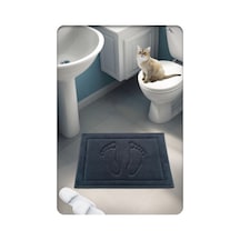 Buççin Online Mağaza Pamuk Dokuma Su Emici Banyo Paspası Ayak 60x40 Cm Antrasit Orta 6 - 12 Mm Pamuk Polyester Gri Çok Renkli