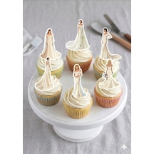 12 Li Gelin Temalı Konsept Cupcake Süsü Kürdan Süs Topper