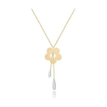 Diamond Line-Gülaylar - Sarı Beyaz Altın 14 Ayar Çiçek Kolye N11.25406