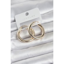 Buğz Gold Renk Pirinç Halka 30 Mm Kadın Küpe Diğer
