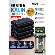 80x110 Cm Extra Kalın Siyah Endüstriyel Çöp Poşeti - 25 Kg / Ağır Hizmet Tipi