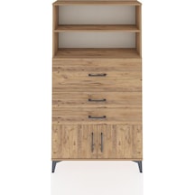 Arges Dolap 2 Raflı 3 Çekmeceli 2 Kapaklı 88x30x163 Çam-çam Çam