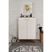 Simple Ayakkabılık Çok Amaçlı Dolap Mutfak Kiler Balkon Ekru Ceviz