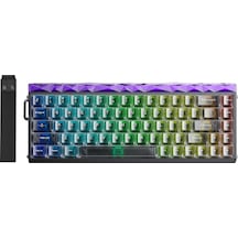 Aula Hero 68 He Manyetik Klavye Rapid Trigger Jade King Switch 8000hz Rgb Neon Tkl Hot Swap Oyuncu Klavyesi Şeffaf Siyah