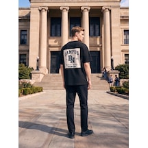 Black Nova Oversize Baskılı Unisex Tişört Nova Campus Black Siyah