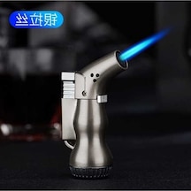 Pazly Yeniden Doldurulabilir Siyah Meşale Çakmağı, Ayarlanabilir Jet Alevli Rüzgar Geçirmez Barbekü Şöminesi İçin Gümüş Gümüş