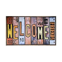 Dış Kapı Önü Balkon Koridor Paspası Dijital Baskı Kaymaz Taban Yıkanabilir Çok Renkli Welcome - 930205953 Çok Renkli Welcome