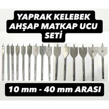 15 Adet Yaprak Kelebek Ağaç Ve Plastik Delme Matkap Ucu Seti 10 Mm İla 40 Mm Arası