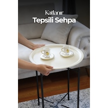 Katlanır Tepsili Çıkarılabilir Tepsili Koltuk Yanı Sehpa