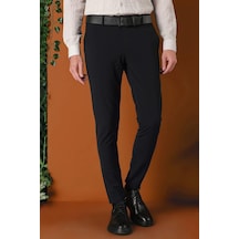 Efor Slim Fit Yan Cepli Düz Esnek Casual Siyah Pantolon P 1144 Siyah