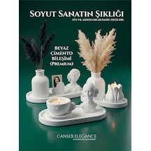 Soyut Sanatın Şıklığı - 9 Parça Dekoratif Obje Biblo Vazo Seti Beyaz 24647287
