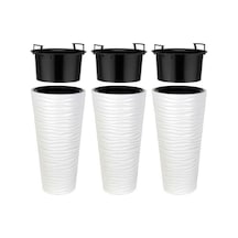 Omnipazar So-kvt1 Kumsal Vazo Saksı Takımı 5.5 Lt Beyaz 3 Adet