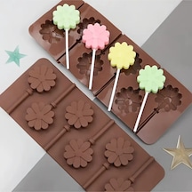 Silikon Lolipop Kalıbı Çikolata Kalıbı Silikon Kalıp Kahverengi