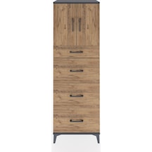 Hyperion Dolap Tek Raflı 4 Çekmeceli 2 Kapaklı 60x44x182 Antrasit-çam Antrasit Hyperion Dolap Tek Raflı 4 Çekmeceli 2 Kapaklı 60x44x182 Antrasit-çam Antrasit
