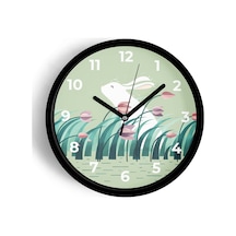 Sevimli Tavşan Çocuk Odası Modern Duvar Saati - 30cm - Önü Camlı Siyah Kasa - Sessiz Mekanizma-jh0202 Siyah