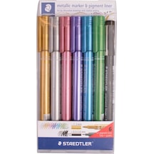 Staedtler Markör Metalik 6 Lı/pıgment Liner Siyah 8323-swp6p Çok Renkli