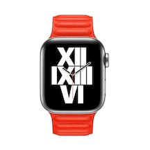 Butam Bilişim Watch Ultra 49mm Kordon Uyumlu Krd-34 Deri Strap Kayış Clo- Kırmızı