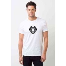 Trek Online Romulan Klingon Logo Baskılı Beyaz Erkek Tshirt