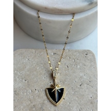 Beren Aksesuar Stainless Steel Çelik Kalkan Kolye Gold