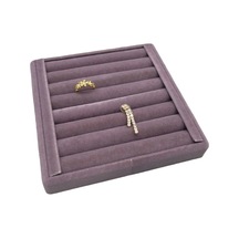 Yerli Üretim Süet Kumaş Lila Renk 15 Cm / 15 Cm Yüzük Sergileme Standı Çok Renkli