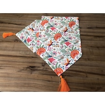 Doku Efektlı Motif Desenli Runner Çok Renkli