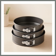 Bezos 3'lü Yuvarlak Metal Kelepçeli Kek Kalıp Seti 24-26-28 Cm Mmbz