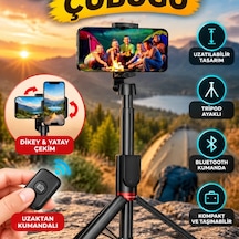 Uzatılabilir Tripodlu Selfie Çubuğu Dikey Ve Yatay Çekim, Uzaktan Kumandalı