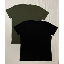 Erkek Slim Fit Dar Kesim Bisiklet Yaka Kısa Kol Pamuklu 2'li Tişört Paketi