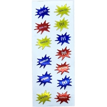 Sticker Kabartmalı Stiker Defter, Planlayıcı Etiket Aferin, Tebrikler Cb439 16x7 Cm